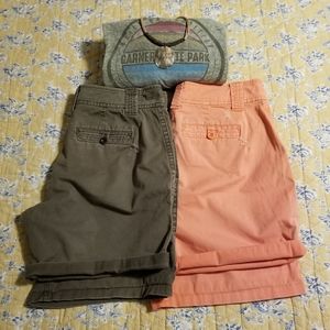 New York & Company Distressed Chino Shorts Sz8